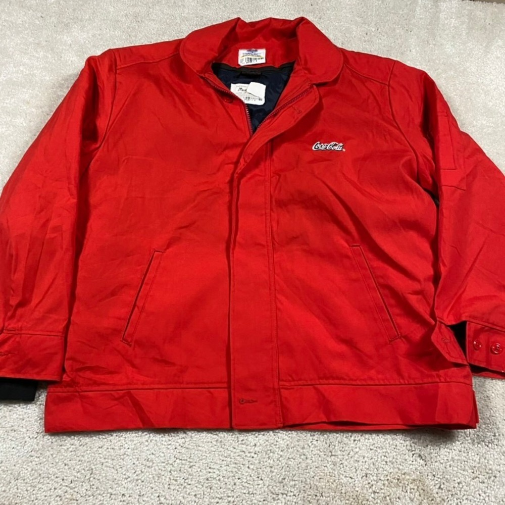 Vintage Coca-Cola Jacket Mens L Riverside Masterliner Thinsulate Red Work Lined